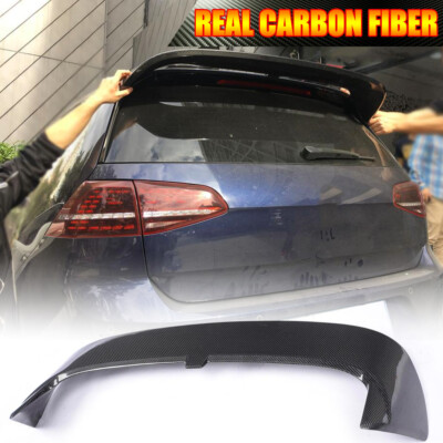 Fits Volkswagen VW Golf7 MK7 R GTI 14-17 REAL CARBON Rear Roof Spoiler Wing Lip