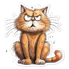 Angry Mad Cat, Vinyl Decal Sticker, Indoor Outdoor, 3 Sizes, #11197