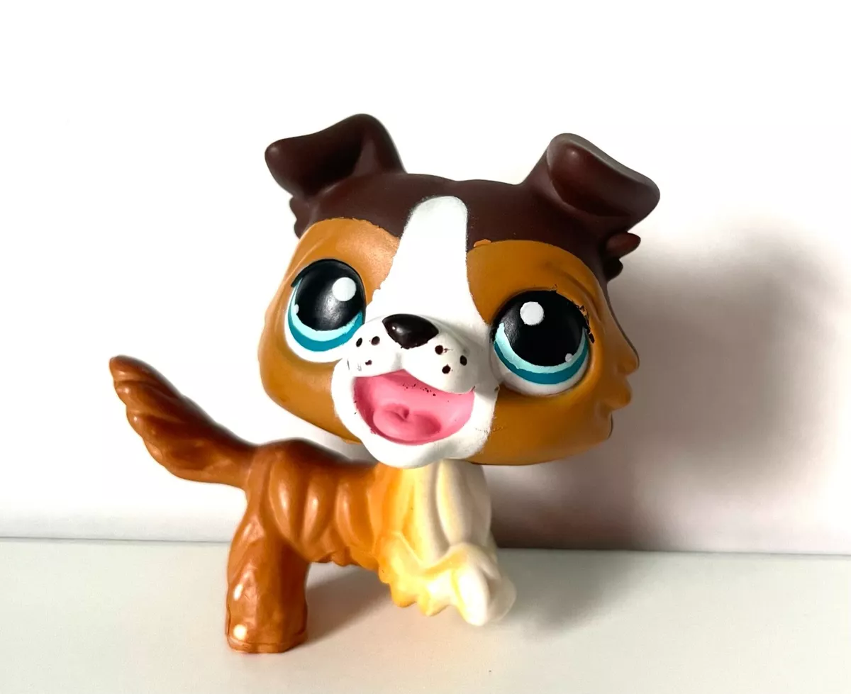 LPS Littlest Shop Brown Collie Dog Open Mouth | eBay