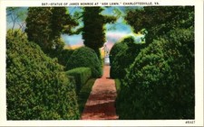 Statue Jame Monroe Ash Lawn Charlottesville VA Virginia WB Postcard VTG UNP