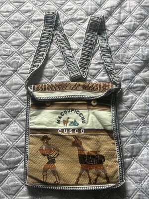 MACHUPICCHU CUSCO PERU Handwoven Tapestry Souvenir Shoulder Bag. Free Shipping