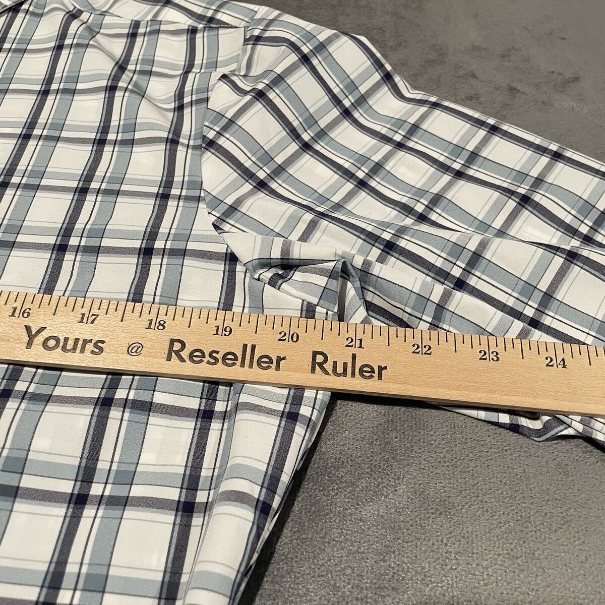 Mizzen Main Shirt Mens Small White Plaid Leeward Trim Fit Mizzen Main Shirt Mens Small White Plaid Leeward Trim Fit