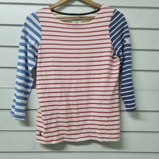 Joules Women's Multicolor Striped Top Size 10 Long Sleeve Blouse Classic Preppy