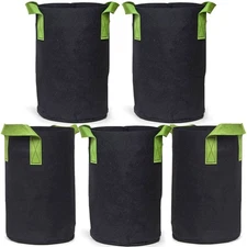 247Garden 7-Gallon Tall Aeration Fabric Pot/Tree Grow Bags 5-Pack