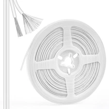 32.8FT 22AWG 2Pin Extension Cable, White, 12V/24V DC, Single Color LED Strips