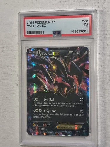 2014 POKEMON XY #79 YVELTAL EX PSA 7