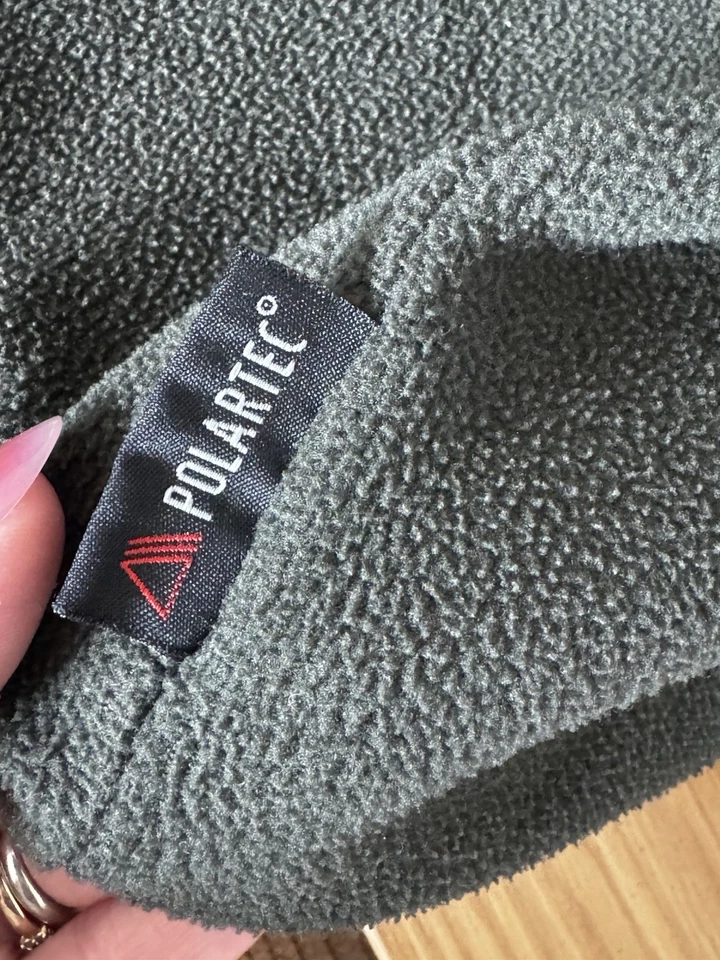 Polo deportivo Ralph Lauren vintage de los años 90 para hombre XL musgo verde cremallera completa polar Polartec Foto 3 de 4