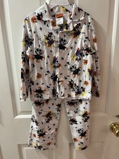 Disney Minnie  Mickey Halloween Witch Vampire Flannel 2 PC Pajamas Sz 6