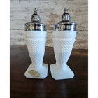 Fayette milk glass Hobnail Salt and pepper shakers White Vintage Note Condition
