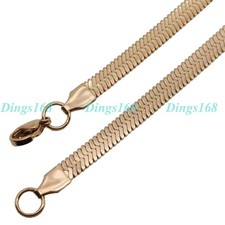 18K Rose Gold Filled Tarnish-Resistant 22inch 5mm Wide Italian Herringbone Chain