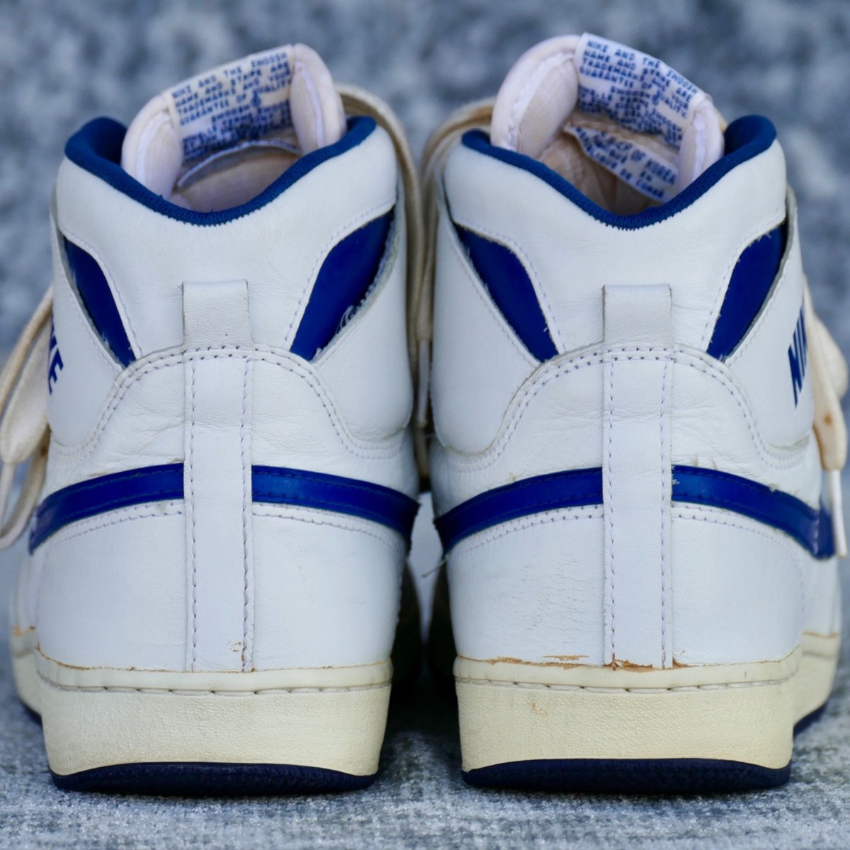 Nike Team Convention Sz 10.5 Vintage 1985 1986 1980s white blue