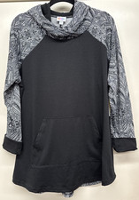   NEW LuLaRoe HTF Black White Paisley Amber Hoodie 2XL L K  