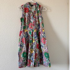 Talbots Floral Button Down Dress Women’s 4P Spring Garden Brunch Party Spring