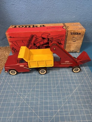 Rare 1960s Tonka Pressed Steel Dump Truck With Sand Loader No.616 Original Box
