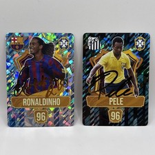 Ronaldinho & Pele Soccer Card 2024 Gold Printed Signatures Brazil World Cup
