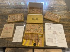 Mahjong Set Gibsons London Antique Instruction Books Score Cards Extras 1920s