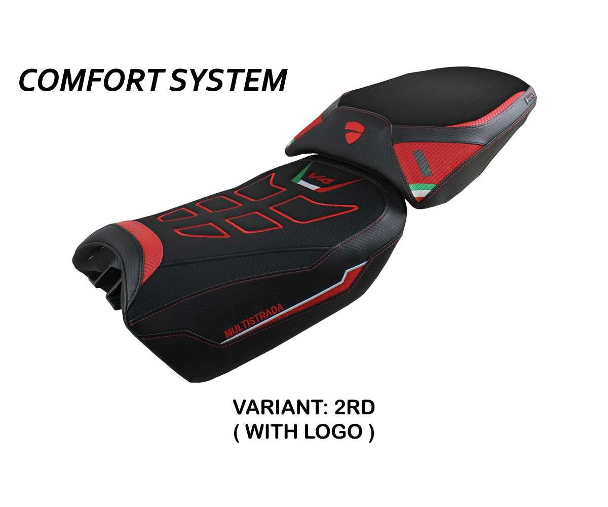 Seat cover Safi Comfort Sys Red RD + logo TPZ Ducati Multistrada V4 2022 2026