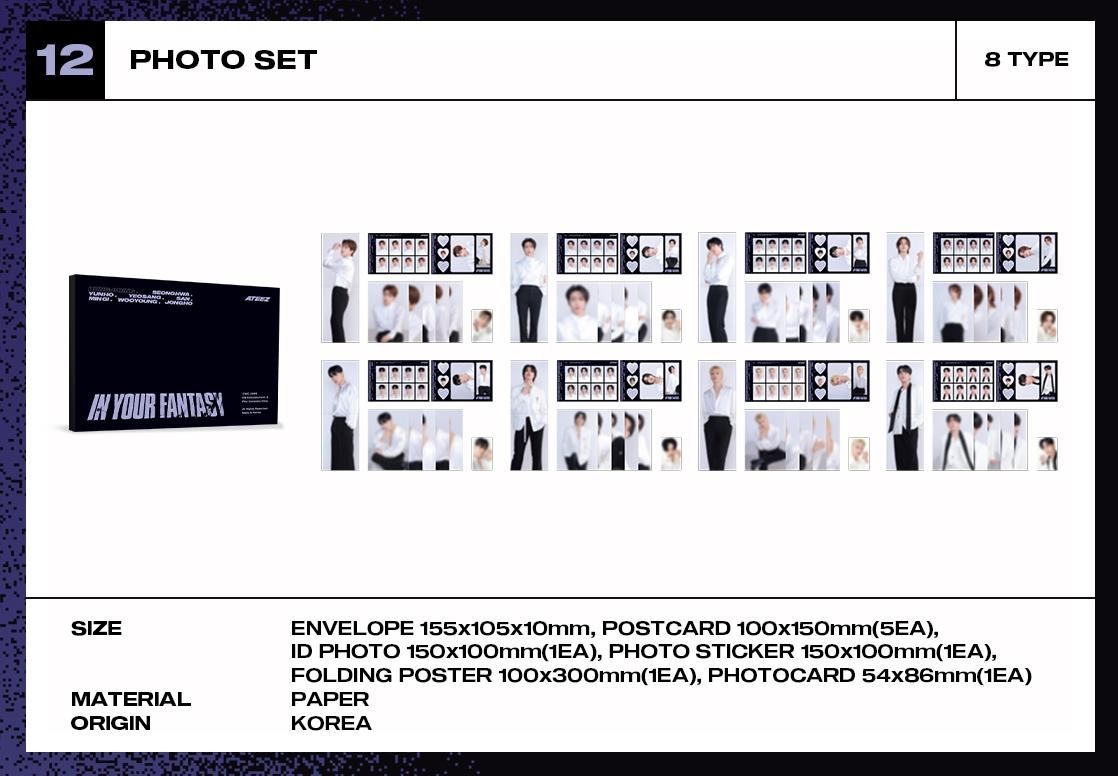 2025 ATEEZ WORLD TOUR IN YOUR FANTASY OFFICIAL GOODS MD PHOTO SET