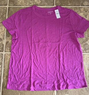 Ann Taylor Loft NWT New T-Shirt Tee Short Sleeves Purple XL
