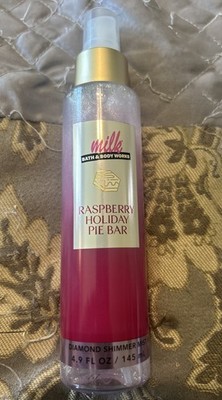 Bath & Body Works MILK RASPBERRY HOLIDAY PIE BAR Diamond Shimmer Mist Spray NEW