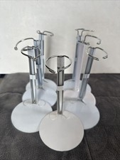 7 Metal Barbie Doll Stands Fits 12" to 14" Dolls 4" Base 7" to 10" White