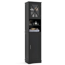 67" Tall Bathroom Cabinet Freestanding Storage Cabinet w/ 5 Adjustable Shelves