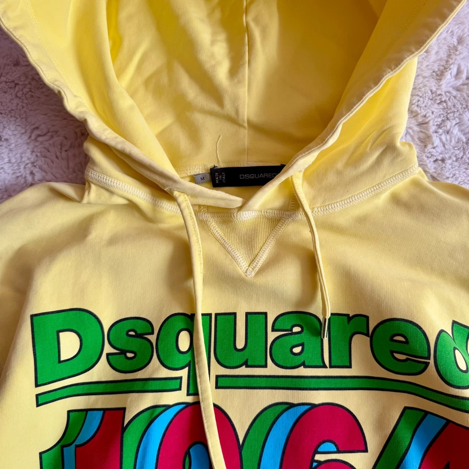 Sudadera amarilla Dsquared2 «1964» Talla M Fabricada en Italia - Imagen 3 de 4