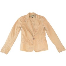VTG Lauren Jeans Co Ralph Lauren Tan Cotton Blazer Small Khaki One Button Jacket