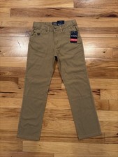 NWT Chaps $36 Stretch Brown Casual Dress Pants Boys Tag Size 10 Act Size 25 x 24