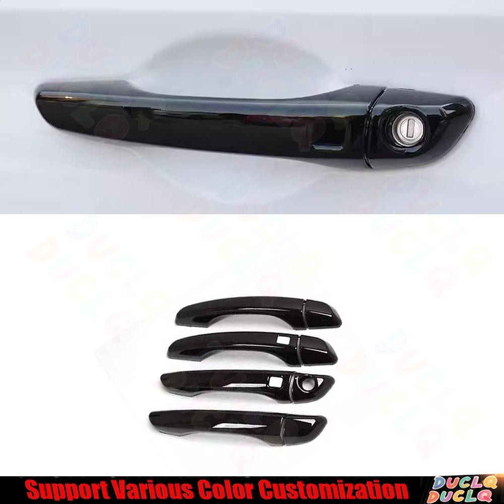 Door Handle With Smart Hole Switch 8* For Hyundai Elantra 2017-2020 Bright Black