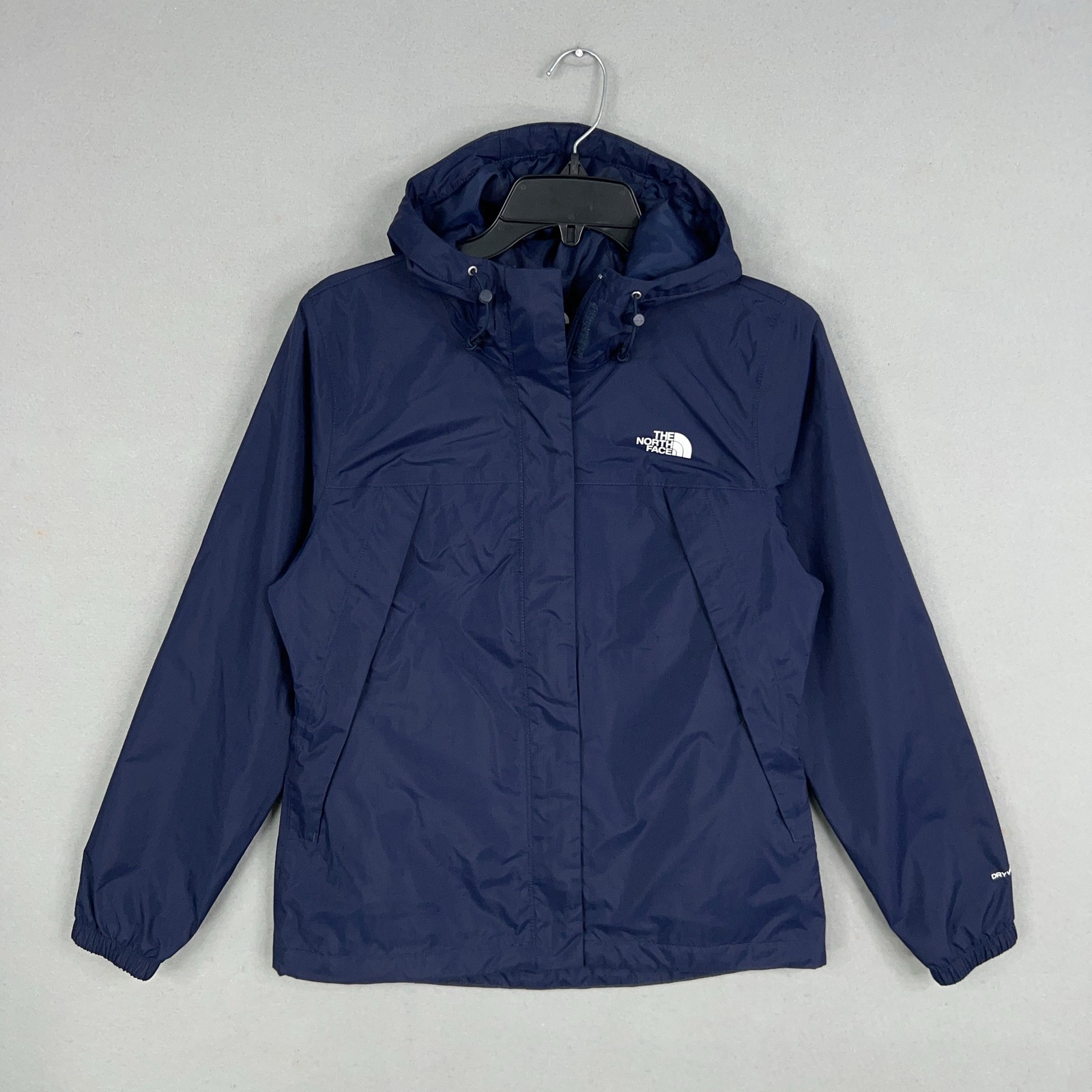 North Face Jacket Womens Small Navy Blue Antora DryVent Rain Coat Hiking Outdoor