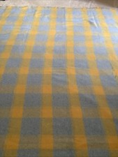 Wool Blend Yellow And Grey Checked Fabric, L 250cm X W 150 Cm