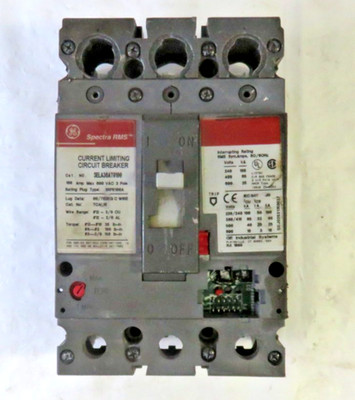 GE SELA36AT0100 Current Limiting Circuit Breaker, FOR PARTS/ REPAIR