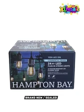 Hampton Bay 24ft 12-Light Edison String Lights Indoor/Outdoor LED S14 Bulbs
