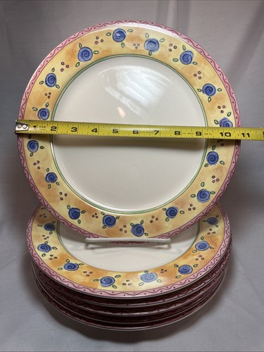 APRICOT JAM Dinner Plates 10.75” WATERCOLORS by SANGO Sue Zipkin set of 6 - Picture 2 of 4