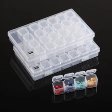 Mr. Pen-28 Grids, 2 Pack, Bead Storage Containers with 160Pcs Label Stickers, Di