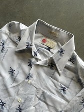 Vintage 70s Sears Kings Road Button Up Disco Pattern Shirt Size Large Men  s