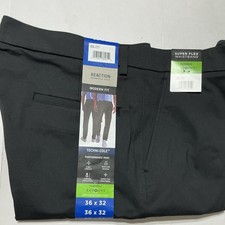 Reaction Kenneth Cole Performance Stretch MEN Pant Black Modern Fit Waist 36 NWT