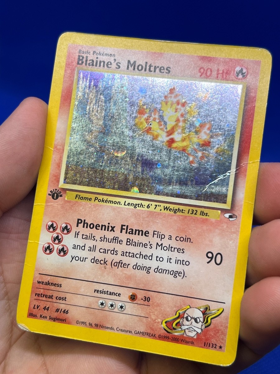 VTG Pokemon Gym Heroes 1st Edition Blaine's Moltres 1/132 Holo