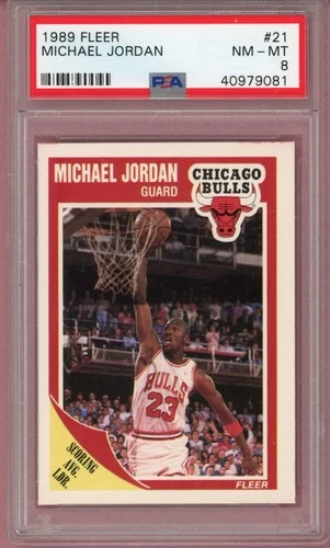 1989 Fleer #21 Michael Jordan Basketball Card PSA NM - MT 8