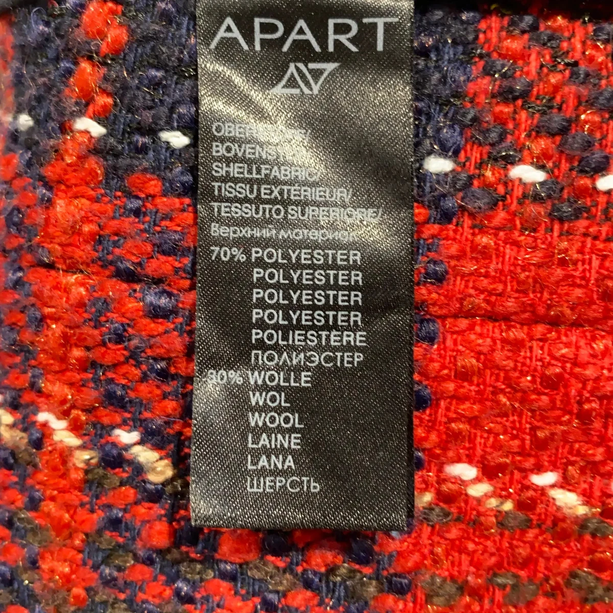 Apart, Mantel, Damen, Größe: 36, Rot/Blau/Weiß/Mehrfarbig, Polyester/Wolle #bj3
