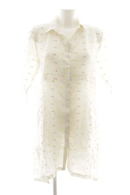 Robe chemise Dames Robe T EU 38 crème-jaune-rouille style mode des rues - Photo 1/4