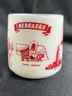 Vintage Nebraska Souvenir Mug Federal Milk Glass Cup