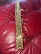 NOS Hollywood Tie And Belt Rack Wood And Brass