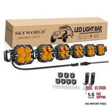 Linkable LED Light Bar, 40 Inch Driving Pod Lights 12V 180W 3000K Amber Combo