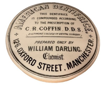 William Darling Manchester C R Sarg American Dentifrice Chemiker Topf Deckel