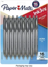 InkJoy 100RT Retractable Ballpoint Pens, Medium Point, Black, 16 Pack (1952705)