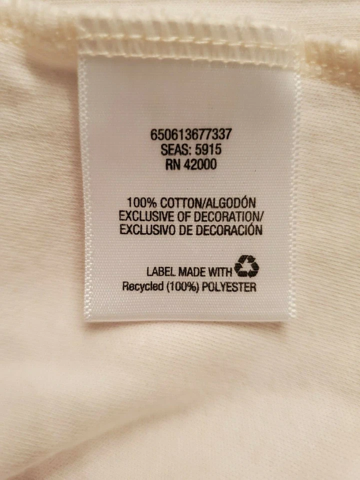 Basic Editions Womens Shirt Top Blouse Size L Large Ivory - Image 3 of 4