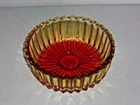 Vintage Jeanette Ambernia Candy Dish & KIG Indonesia Geometric Candy Dish