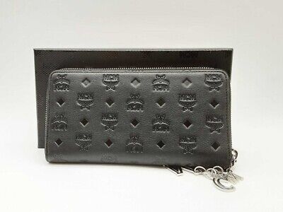MCM Large Aren Logo Embossed Black Leather Wallet LHOXZDE 144020006914 |  eBay